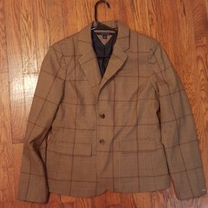 TOMMY HILFIGER Neutral Pattern 2 Button Blazer
